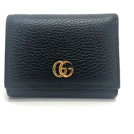 Gucci GG Marmont Compact Tri-fold Wallet Black