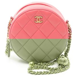 Chanel-Chanel Matelasse Round Shoulder Bag-Pink