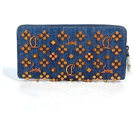 Cartera Larga Christian Louboutin en Denim Azul Naranja
