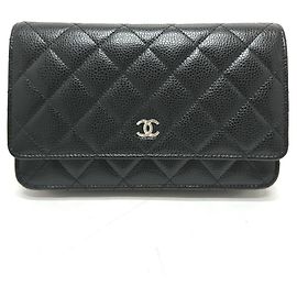 Bolsa de ombro Chanel Matelassé Coco Mark Classic Chain Wallet Preto
