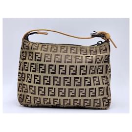 Fendi-Sac Baguette Fendi Zucca Zucchino-Marron
