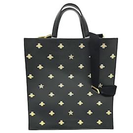 Gucci-Gucci 495444 Bee & Star Shoulder Bag-Black