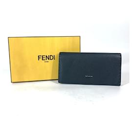 Fendi-Fendi Stitch Selleria Bi-fold Long Wallet-Black