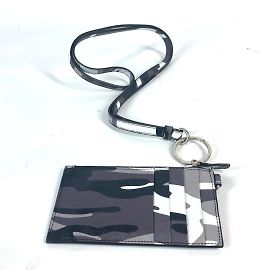 Balenciaga Camouflage Leather Card Case Black Silvery Other
