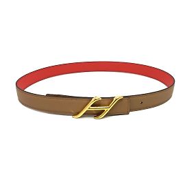 Boucle de ceinture Constance d'Hermès Marron Orange