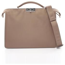 Fendi-Fendi Peekaboo I See You Medium Handbag-Beige