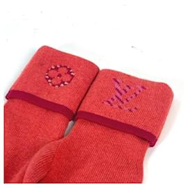 Louis Vuitton-Louis Vuitton Gon Pop Monogram Gloves-Pink,Red