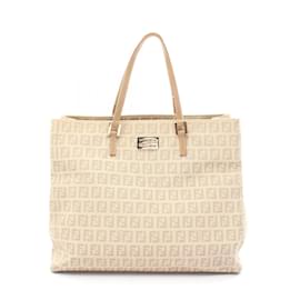Fendi-Fendi Zucchino Tote Bag-Beige