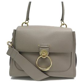 Chloé NEUE CHLOE TESS GRAUER LEDER HANDTASCHE Grau