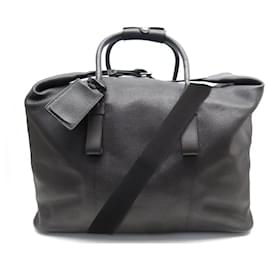 Lancel-NINE LANCEL BROWN GRAINED LEATHER TRAVEL BAG-Brown