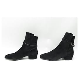 Saint Laurent-NINE SAINT LAURENT CLEMENTI BOOTS 586552 39 BLACK SUEDE SHOES-Black