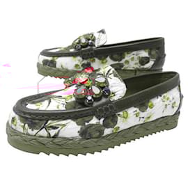 Dolce & Gabbana-NINE DOLCE & GABBANA PALERMO CM0017 FLOWER LOAFERS 35.5 SHOES-Multiple colors