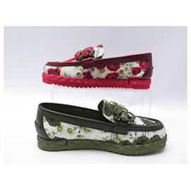 Dolce & Gabbana-NINE DOLCE & GABBANA PALERMO CM0017 FLOWER LOAFERS 35.5 SHOES-Multiple colors