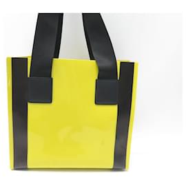 Dolce & Gabbana-DOLCE & GABBANA STREET SHOPPER BB6696 YELLOW PVC TOTE BAG-Yellow
