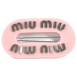 Prendedor de cabelo rosa com strass Miu Miu Rosa