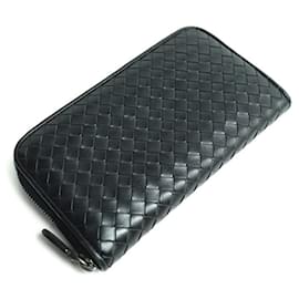 Bottega Veneta-Bottega Veneta Intrecciato Long Wallet-Black