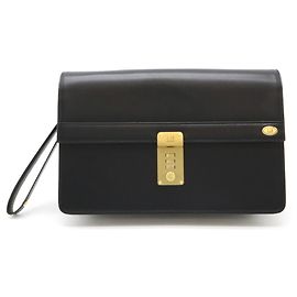 Alfred Dunhill Dunhill schwarze Leder-Clutch Schwarz