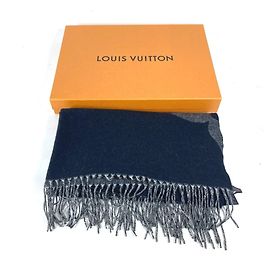 Chal de cachemira Monogram Louis Vuitton Azul marino
