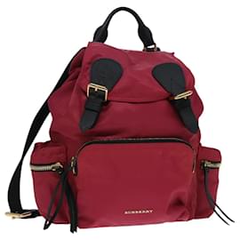 Burberry-BURBERRY Backpack Nylon Pink Gold Auth ep5734-Pink,Golden