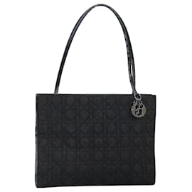 Christian Dior-Christian Dior Canage Tote Bag Canvas Black Silver Auth bs18170-Black,Silvery