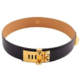 Hermès-Leather belt-Black