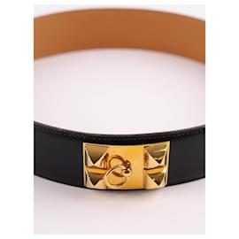 Hermès-Leather belt-Black