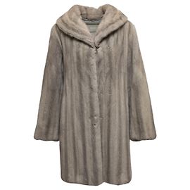 Grey Badgley Mischka Mink Coat Size US S Grey