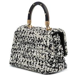 Chanel-Black Chanel Mini Tweed Coco Top Handle Satchel-Black