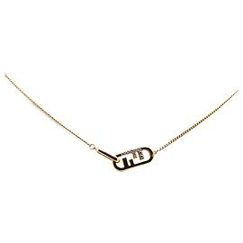 Collar Péndulo O Lock FF Baño de Oro Fendi Oro Dorado