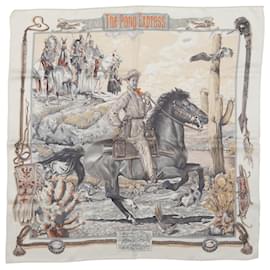 Hermès-HERMES Scarves T.  Silk-White