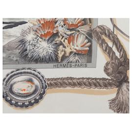 Hermès-HERMES Scarves T.  Silk-White