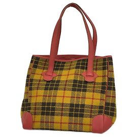 Hermès Hermes Tote Bag Victoria Cabas 32 aus Wolle Rot Gelb