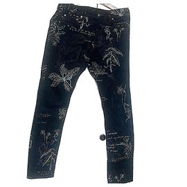 Alexander Mcqueen Authentic Vintage McQueen Embroidered Poetic Writing Archive Denim Blue