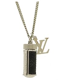 Louis Vuitton-Louis Vuitton Monogram Eclipse Pendant Necklace-Silvery