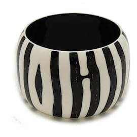 Hermès-Hermes Zebra Pattern Bangle Bracelet-Black,White