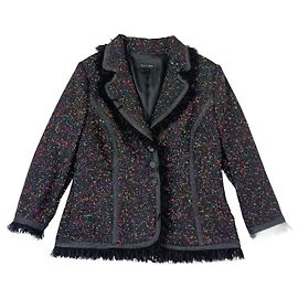 Chaqueta de lana negra Escada con patrón multicolor Negro Multicolor