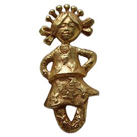 Christian Lacroix Broche/péndulo figurativo. Dorado