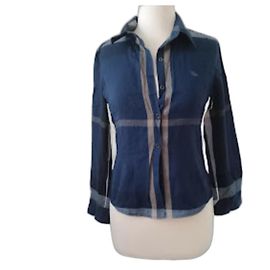 Camicia Burberry Brit in cotone blu scuro M Blu scuro