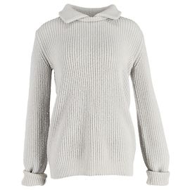 Stella Mc Cartney Gestrickter Kragenpullover aus grauer Wolle von Stella McCartney Grau