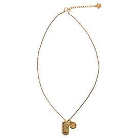 Collar Péndulo La Greca-Tag en Metal Dorado de Versace Dorado Metálico