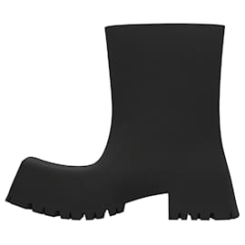 Balenciaga-Balenciaga Trooper Rubber Boot Black-Black
