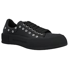 Alexander Mcqueen-Alexander McQueen Men's Deck Plimsoll in Black/silver-Black