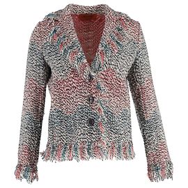 Missoni Knitted Fringed Single-Breasted Jacket in Multicolor Wool Multiple colors