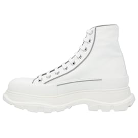 Alexander Mcqueen-Alexander McQueen Tread Slick Boots 'White Grey'-White