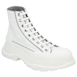 Alexander McQueen Tread Slick Boots 'White Grey' White