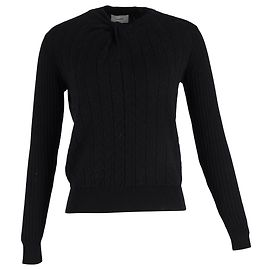 Pull à col torsadé Erdem Rae en laine noire Noir