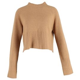 Suéter longo de cashmere marrom com gola alta tricotada da Rejina Pyo Marrom