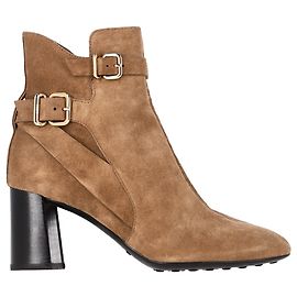 Botas de tornozelo com fivela Tod's em camurça marrom Marrom Vermelho