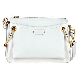 Bolsa de Ombro Chloé Small Roy em Couro Cinza Claro Cinza