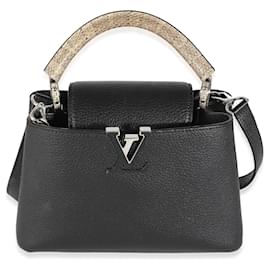 Louis Vuitton-Louis Vuitton Black Taurillon Python Capucines BB-Black